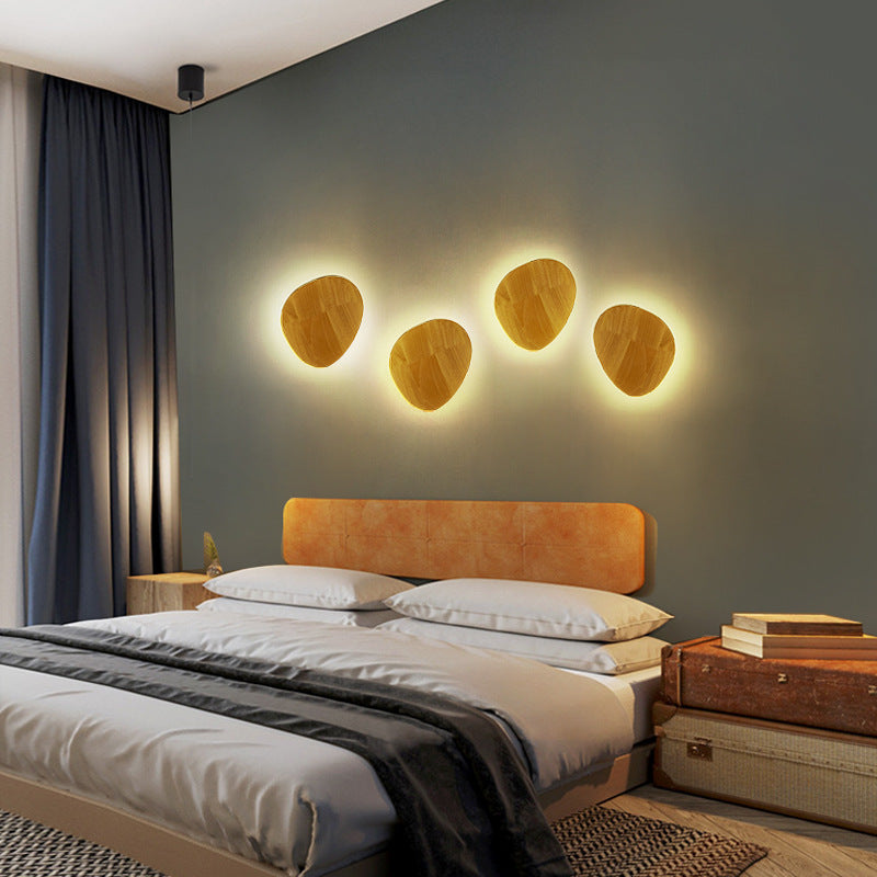 Solid Wood Round Wall Lamp