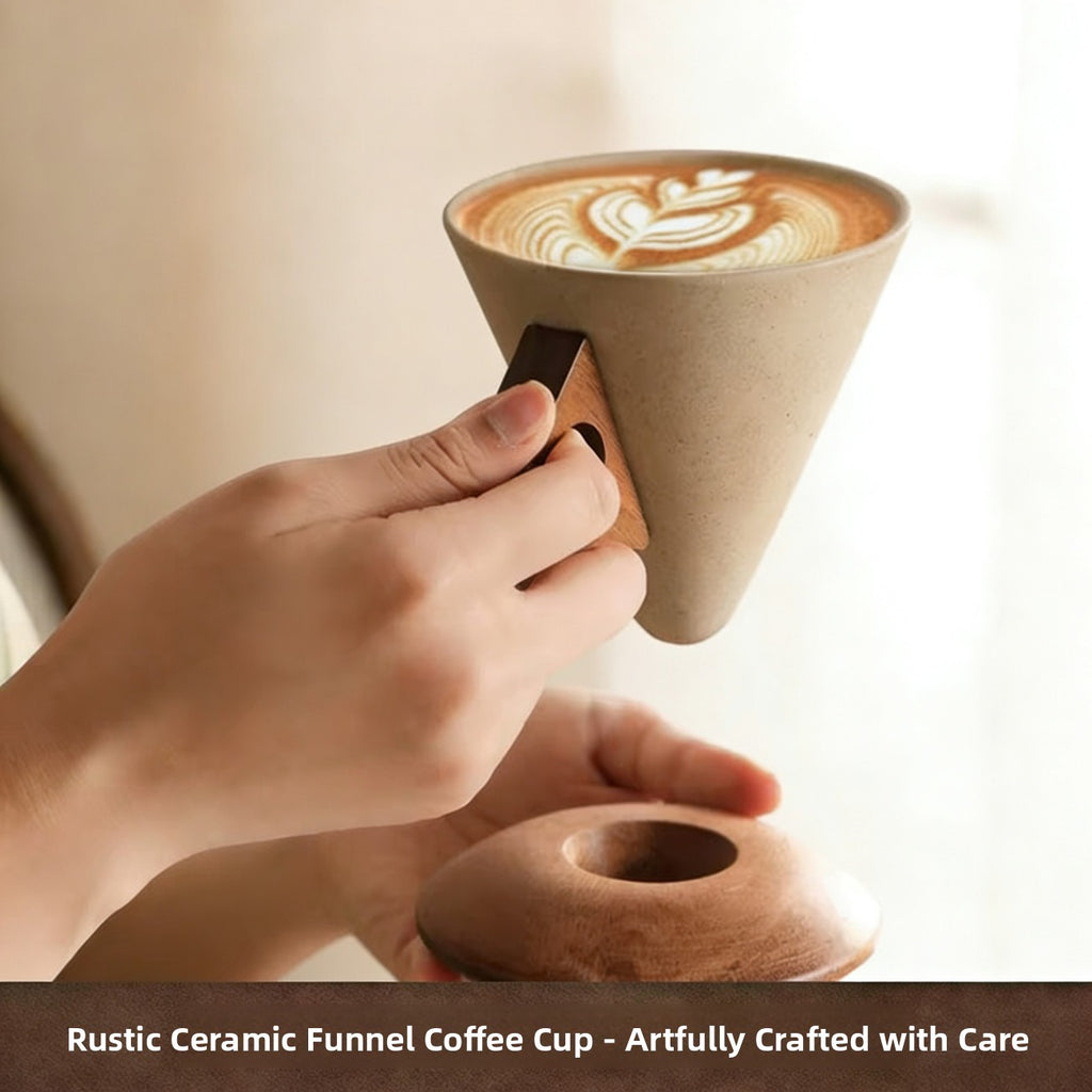 Retro-style ceramic coffee cup