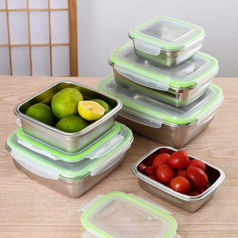 Food-grade 304 stainless steel sealed leak-proof preservation box