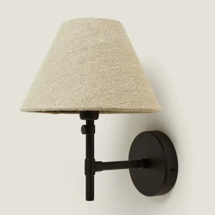 Japanese Retro Fabric Wall Lamp with Warm Light