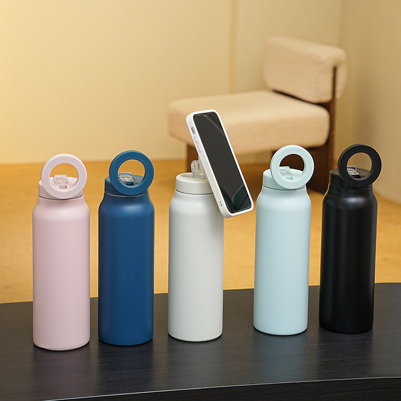 Stainless Steel Insulated Sports Water Bottle with Straw Lid
