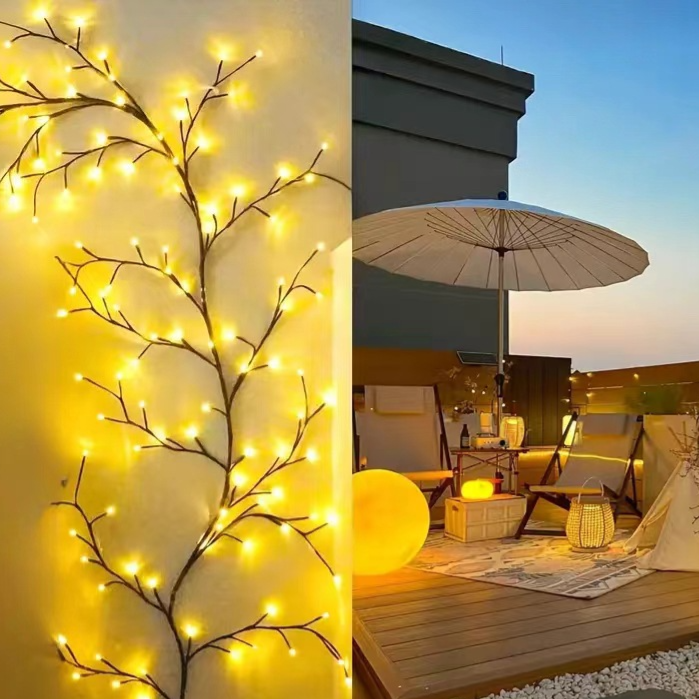 Flexible LED Rattan Branch Light String