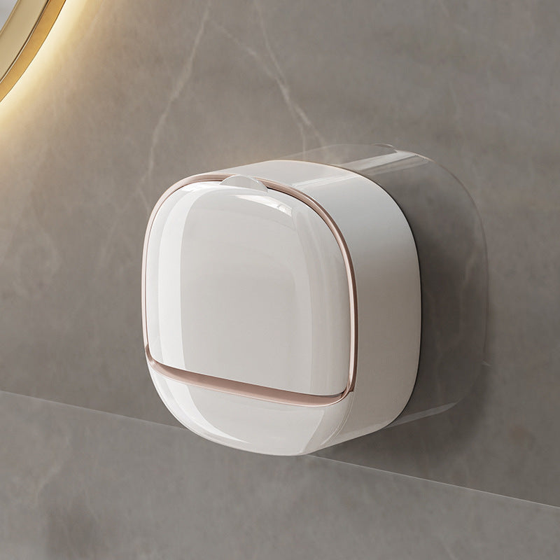 Wall Mounted Drainage Soap Box with Sponge Storage
