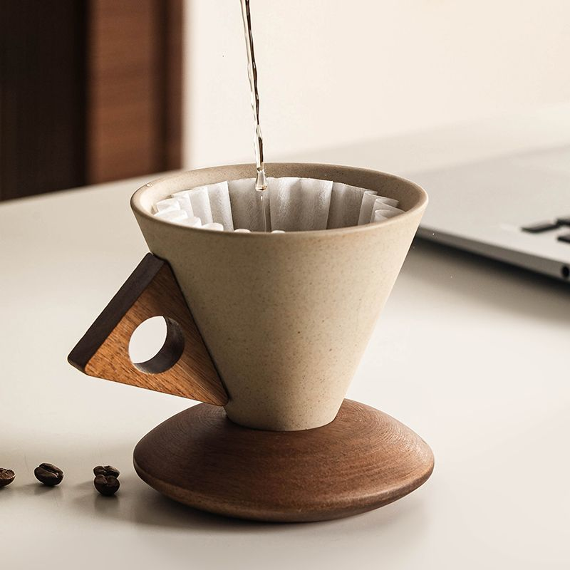 Retro-style ceramic coffee cup