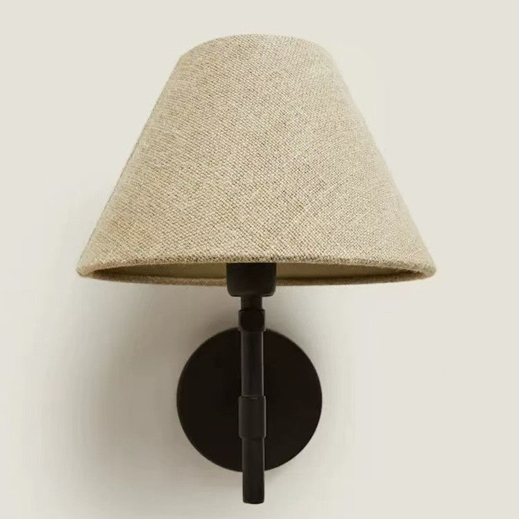Japanese Retro Fabric Wall Lamp with Warm Light