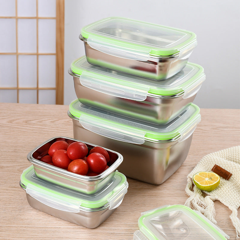 Food-grade 304 stainless steel sealed leak-proof preservation box