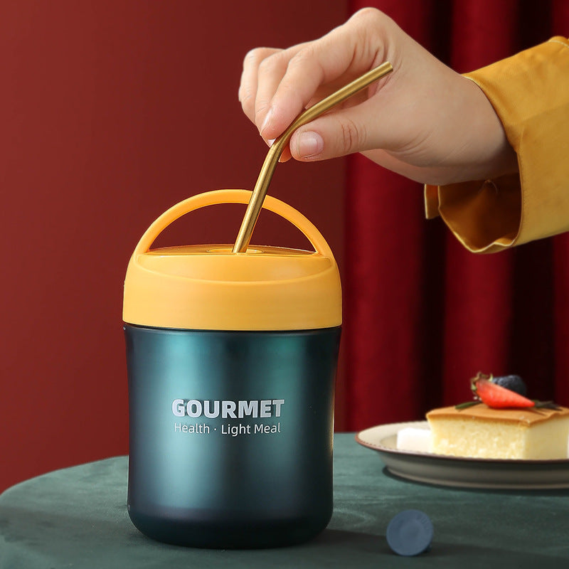 Stainless Steel Insulated Soup Cup with Spoon