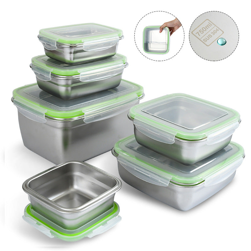 Food-grade 304 stainless steel sealed leak-proof preservation box
