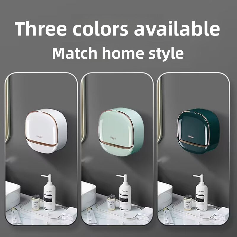 Wall Mounted Drainage Soap Box with Sponge Storage