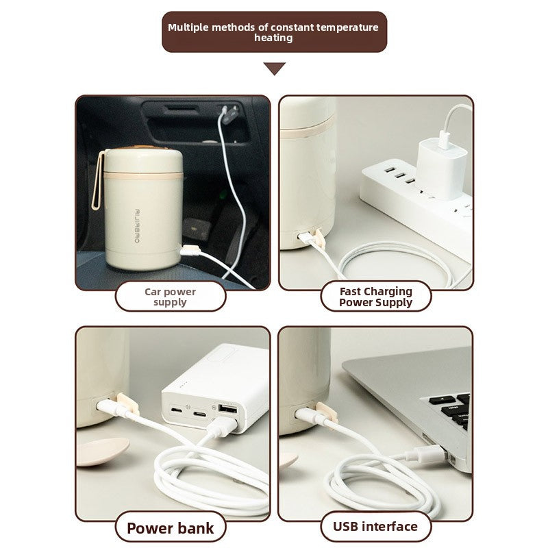 USB Car Heating Insulated Food Jar