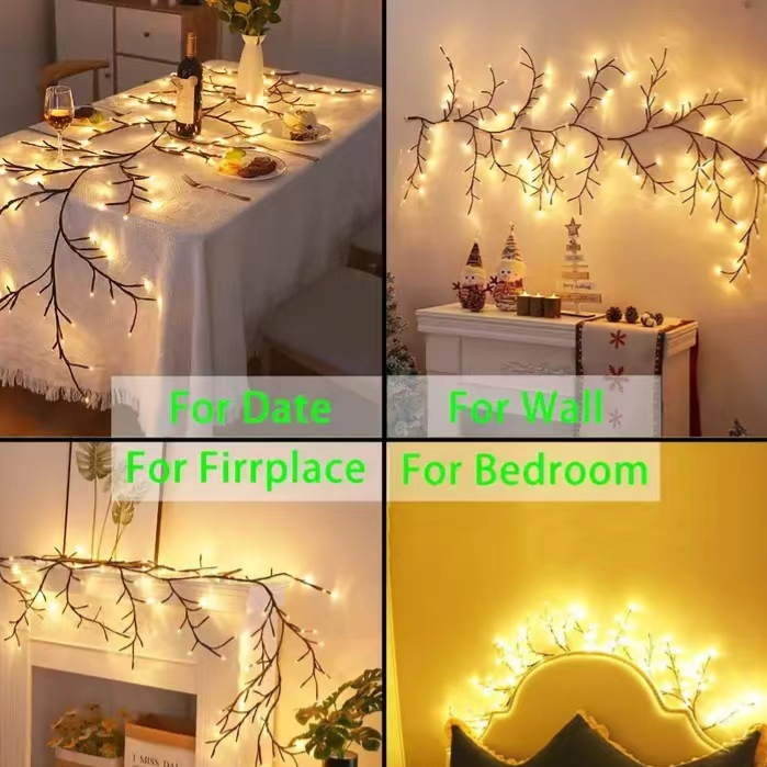 Flexible LED Rattan Branch Light String