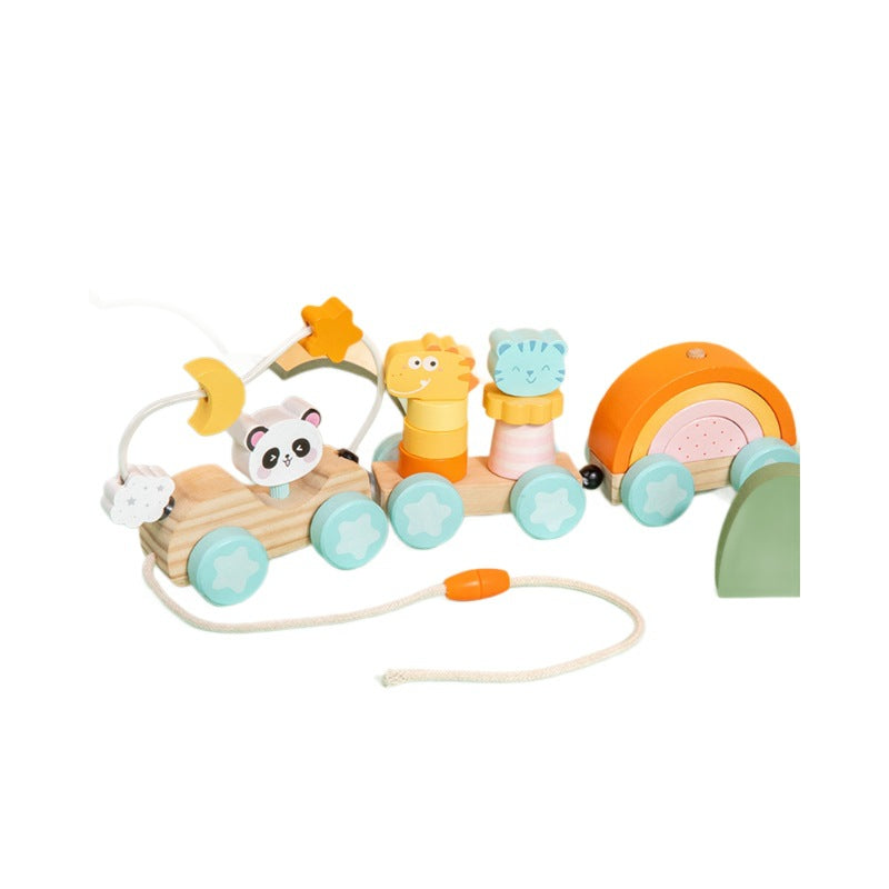 Children Wooden Montessori Educational Pull String Toy