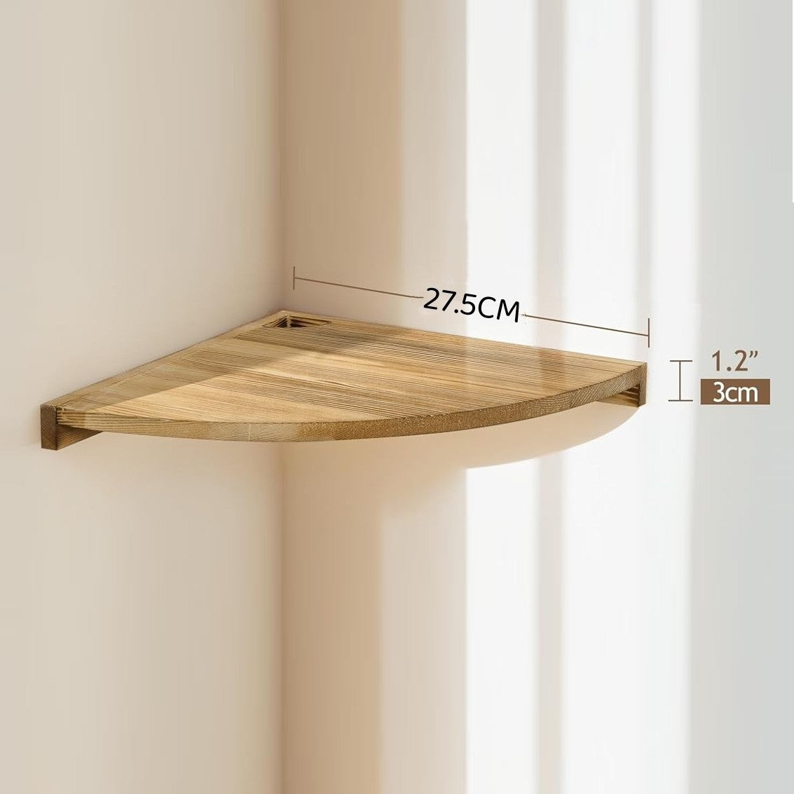 Solid Wood Corner Shelf Storage Rack Wall-Mounted Shelf