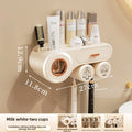 Tooth Cup Toothbrush Storage Rack Punch-Free Wall-Mounted Family Wash Cup Set Mouthwash Cup Dental Rack Dental Rack