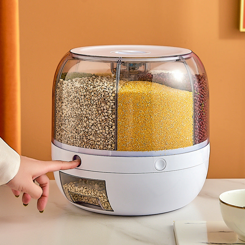 Japanese-Style Rotating Grain Storage Container