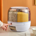 Japanese-Style Rotating Grain Storage Container