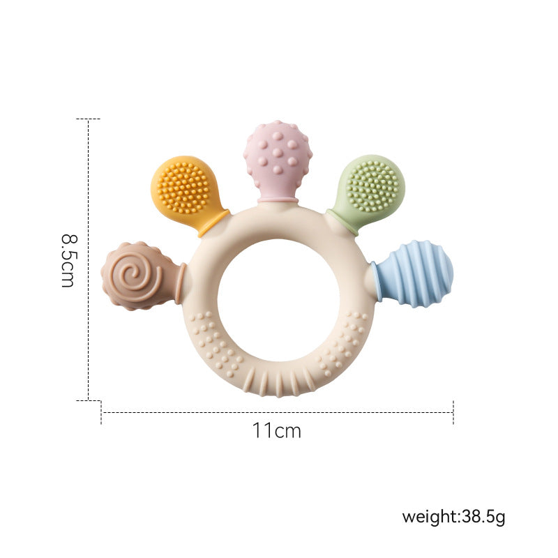 Baby Silicone Finger Teether Soothing Toy Anti-Chewing Bracelet for Teething Infants